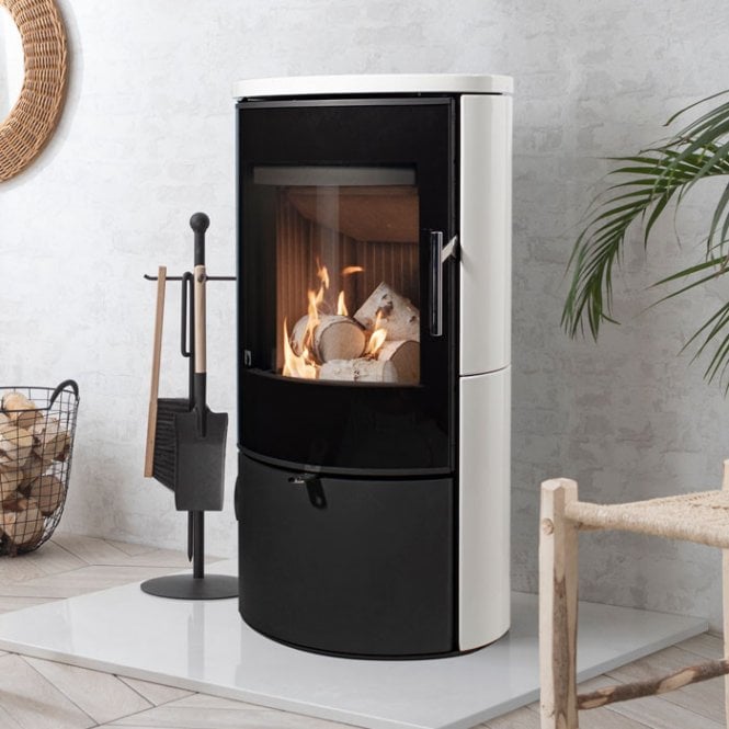 Arada  Lagom Wood Burning Stove, White Ceramic