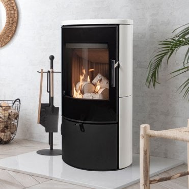 Arada Lagom Wood Burning Stove, White Ceramic