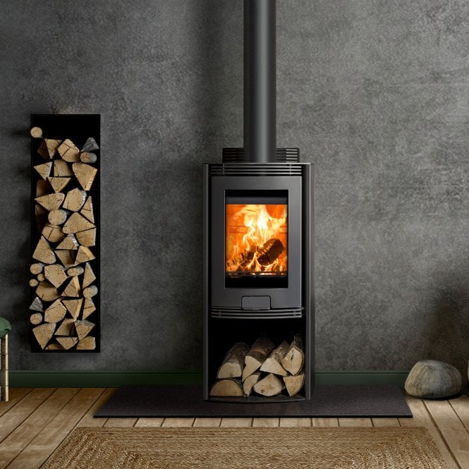 Di Lusso R4 Euro Eco with Curved Black Sides Woodburning Stove