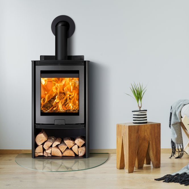 Di Lusso R5 Euro Eco with Curved Black Sides Woodburning Stove