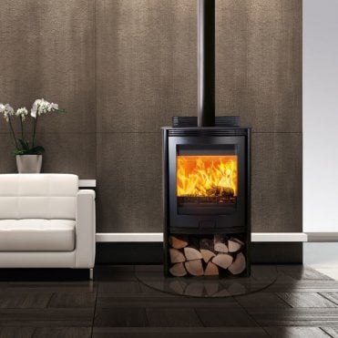 R5 Euro Eco with Curved Stainless Sides Woodburning Stove