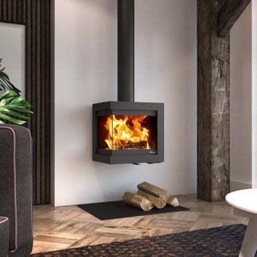 Dik Geurts Bora Corner, left Woodburning Stove