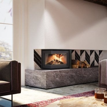 Dik Geurts Instyle Corner Slim 660/495, left Woodburning Stove