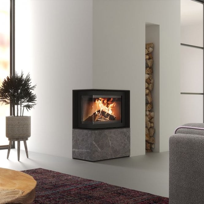 Dik Geurts  Instyle Corner Slim 660/570, left Woodburning Stove