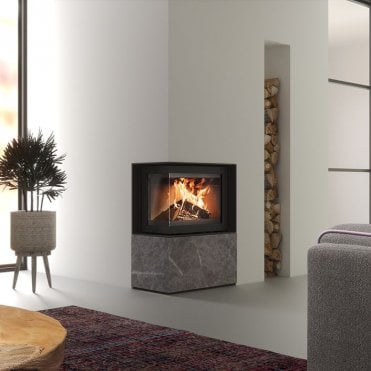 Dik Geurts Instyle Corner Slim 660/570, left Woodburning Stove