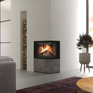 Dik Geurts Instyle Corner Slim 660/570, right Woodburning Stove