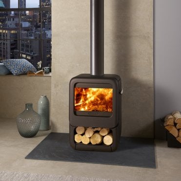 Dovre Rock 350 Woodburning Stove with Wood Box