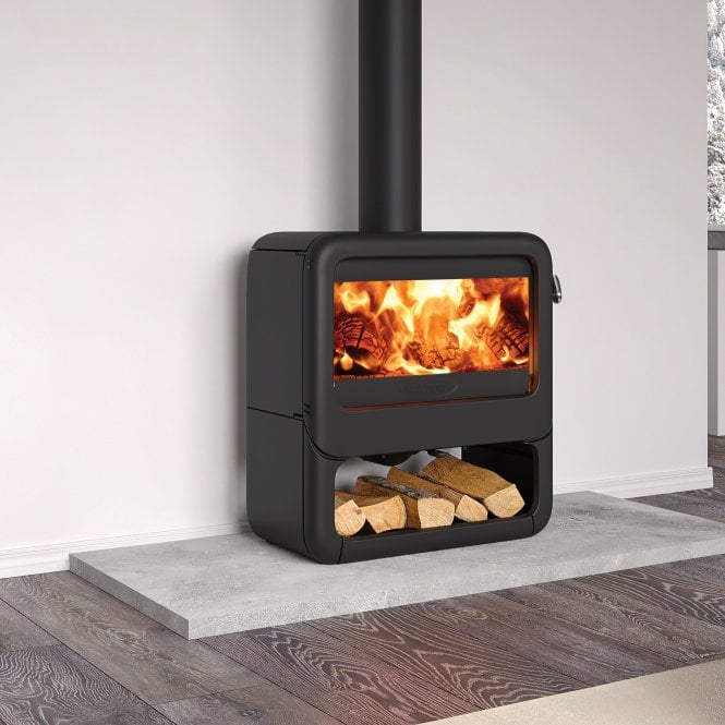 Dovre  Rock 500 Woodburning Stove with Wood Box