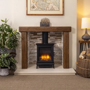 Focus Fireplaces Beamish Oak 51" Wooden Fireplace