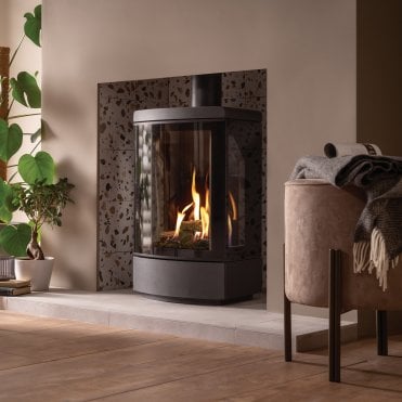 Gazco Loft, Graphite, Logs, LPG Fire With Conventional Flue