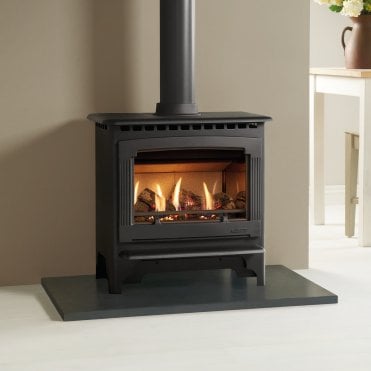 Medium Marlborough 2, Matt Black With Logs, Balanced Flue