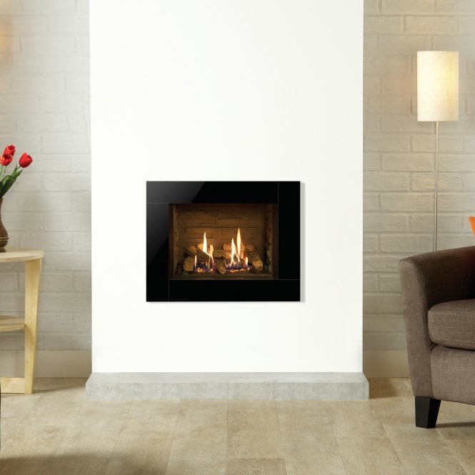 Gazco  Riva2 500 Gas Fire Balanced Flue With Ledgestone Effect Lining