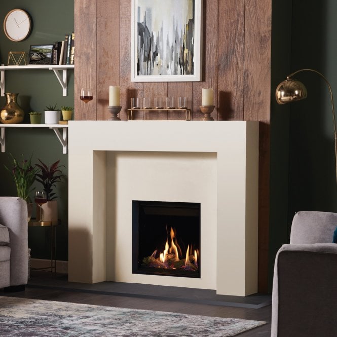Gazco  Riva2 500HL Slimline Gas Fire Balanced Flue With Black Reeded Lining