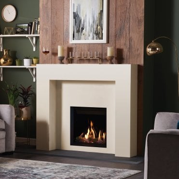 Gazco Riva2 500HL Slimline Gas Fire Balanced Flue With Black Reeded Lining