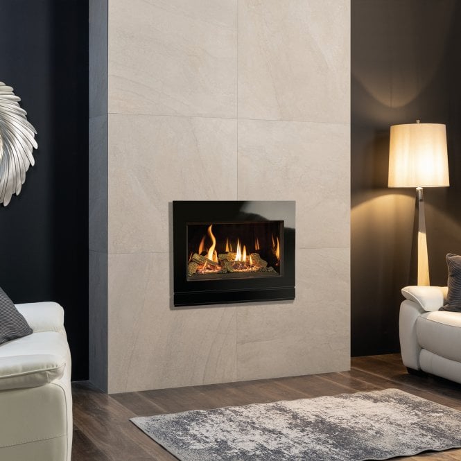 Gazco  Riva2 600 Gas Fire Balanced Flue With Black Glass Lining