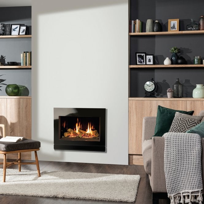 Gazco  Riva2 600 Gas Fire Conventional Flue With Black Glass Lining
