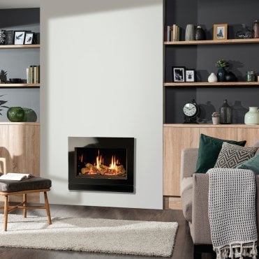 Gazco Riva2 600 Gas Fire Conventional Flue With Black Glass Lining