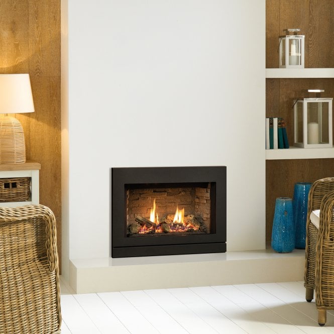 Gazco  Riva2 600 Gas Fire Conventional Flue With Ledgestone Lining