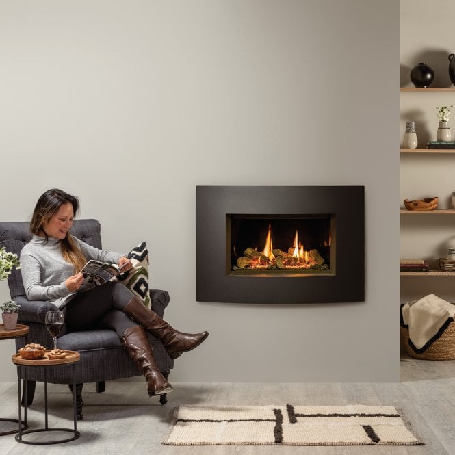 Gazco  Riva2 600 LPG Fire Conventional Flue With Black Glass Lining