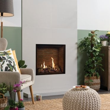 Gazco Riva2 600HL Gas Fire Conventional Flue With Brick Lining