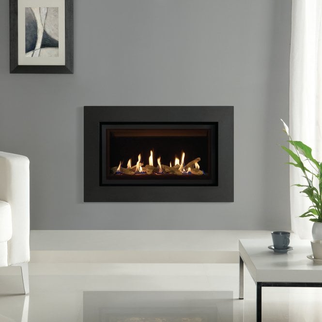 Gazco  Studio 1 Slimline Gas Fire, Balanced Flue Black Glass Lining