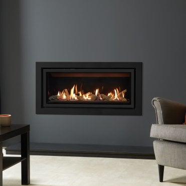 Gazco Studio 2 Slimline Log Effect Glass Fronted Gas Fire