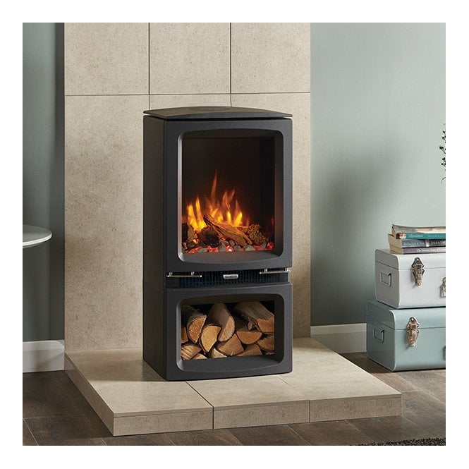 Gazco  Vogue Midi Midline Balanced Flue, Natural Gas With Black Glass Lining