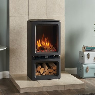 Gazco Vogue Midi Midline Balanced Flue, Natural Gas With Black Glass Lining