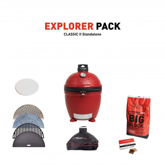 Kamado Joe  Classic Joe II Ceramic Grill Stand-Alone Explorer Pack