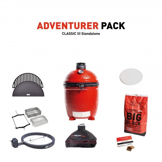 Kamado Joe  Classic Joe III Ceramic Grill Stand-Alone Adventurer Pack