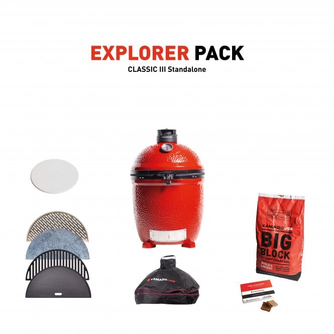 Kamado Joe  Classic Joe III Ceramic Grill Stand-Alone Explorer Pack