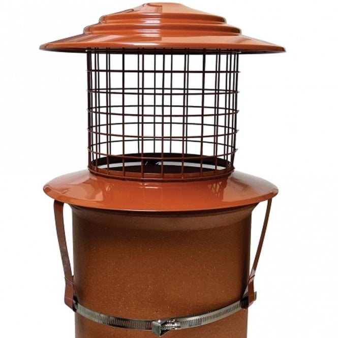 Mi Flues Bird Guard SF, strap fix, Terracotta - Ø 125-200mm