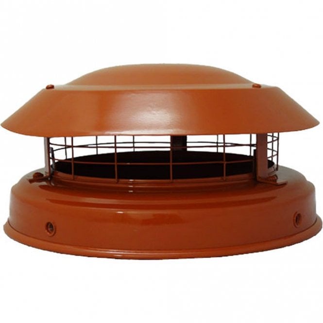 Mi Flues Junior Cowl, strap fix, Terracotta - Ø 150-250mm