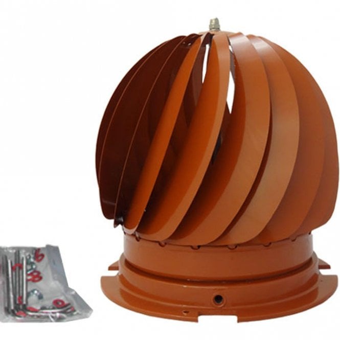 Mi Flues Rota-Top 200 (Stainless Steel Base, Terracotta Top), bolt fix