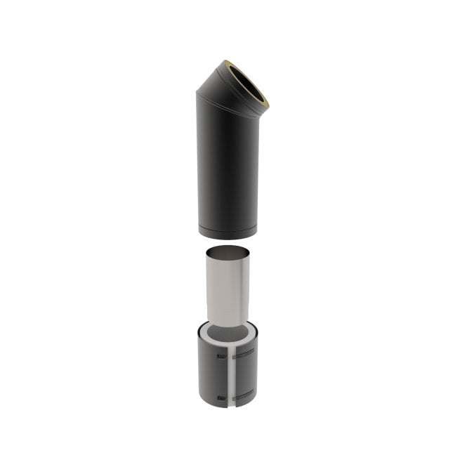 Mi Flues TW Pro 125mm - Adjustable Connecting Pipe with Bend