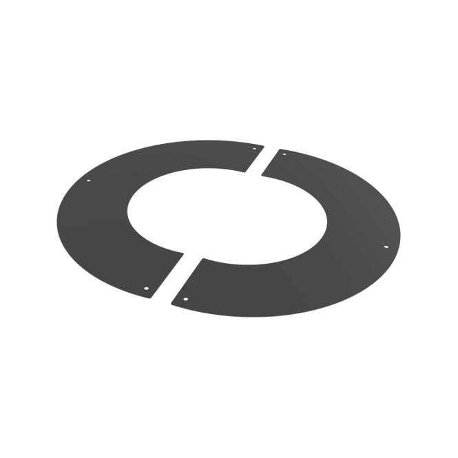 Mi Flues TW Pro 125mm - Round Fixed Finishing Plate 90 Degree 2 Piece