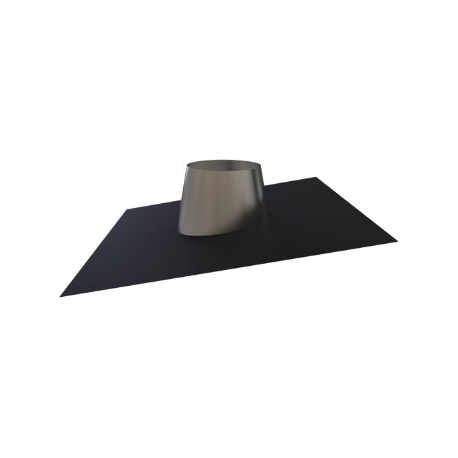 Mi Flues TW Pro 150mm - Lead Free Flashing 0-20 Degree SS Cone
 Black Base