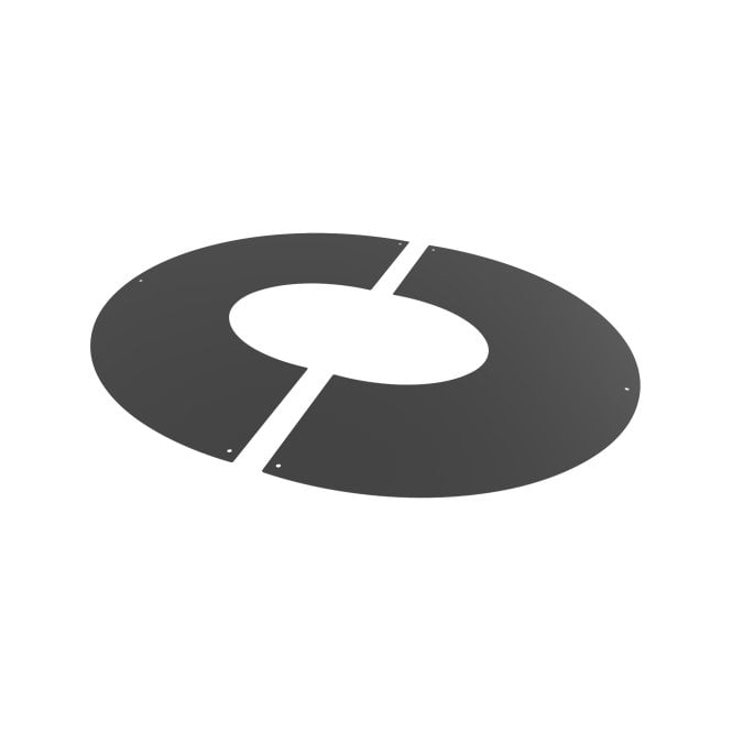 Mi Flues TW Pro 150mm - Round Fixed Finishing Plate 45 Degree 2 Piece (150)