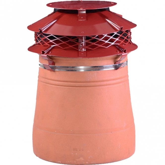 Mi Flues UFO Compact, Strap, Terracotta - Ø 150-200mm