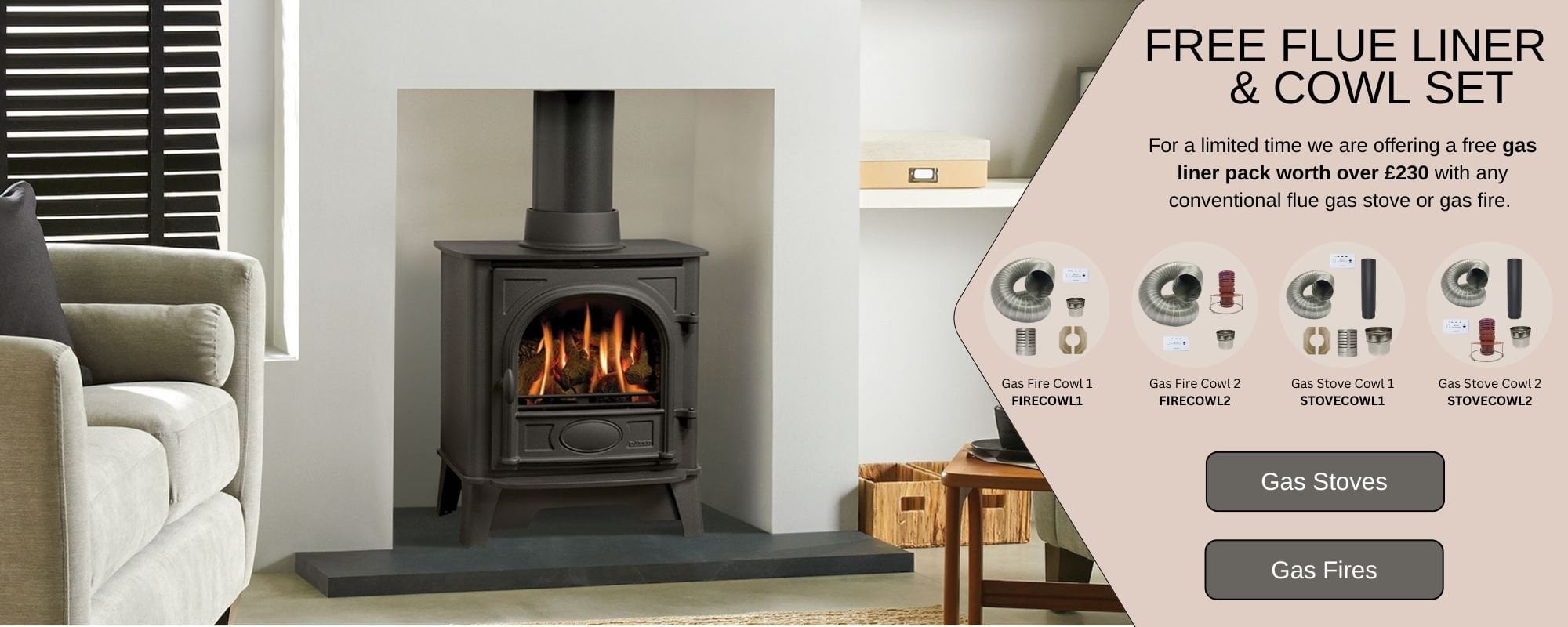 Free Flue Liner Offer Gas Stove/Fire CF