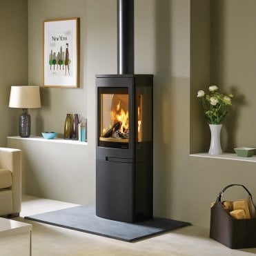 Duo 4 Woodburning Stove on Closed Logstore