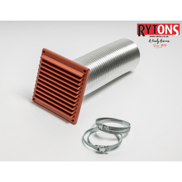 Rytons 100mm Direct Ventilation Kit with 6x6 Louvre Grille