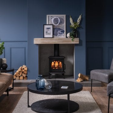 Stovax Huntingdon 20 Multi-fuel Stove with Tracery Door, Matt Black