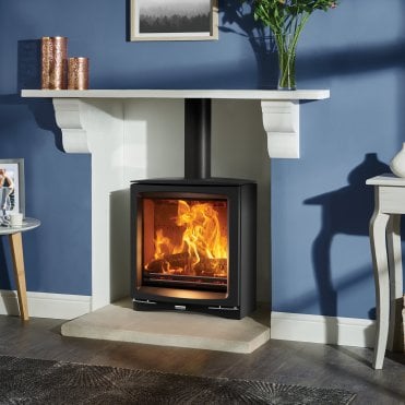 Stovax Vogue Medium Slimline Multi Fuel Eco Stove With Cast Iron Top Plate
