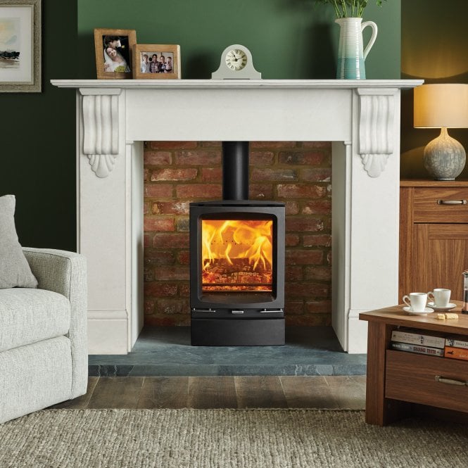 Stovax  Vogue Midi Multi Fuel Eco Stove With Cast Iron Top Plate