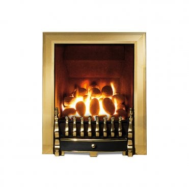 Gallery Collection Blenheim 16" Brass Fret & Brass Trim Remote Control Electric Fire