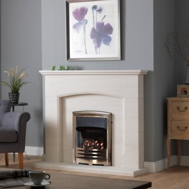 Gallery Collection Dacre 54" Portuguese Limestone Fireplace Suite